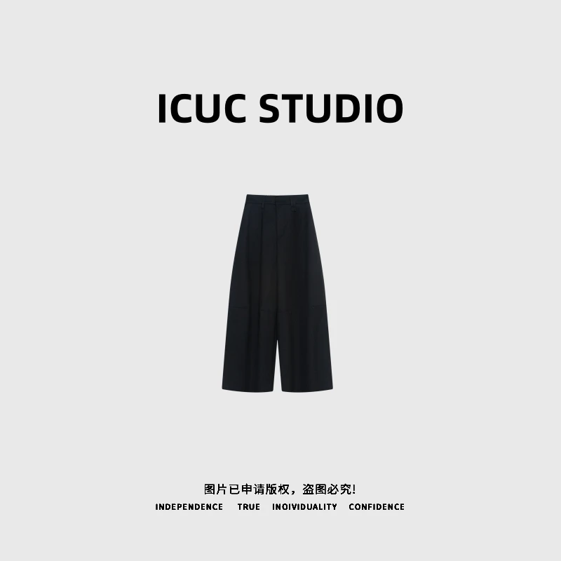 ICUC STUDIO-【大表姐西装裤阔腿】高腰垂感拖地裤3737