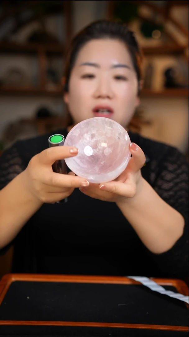 未镶嵌珠宝半成品水晶粉水晶碗D192