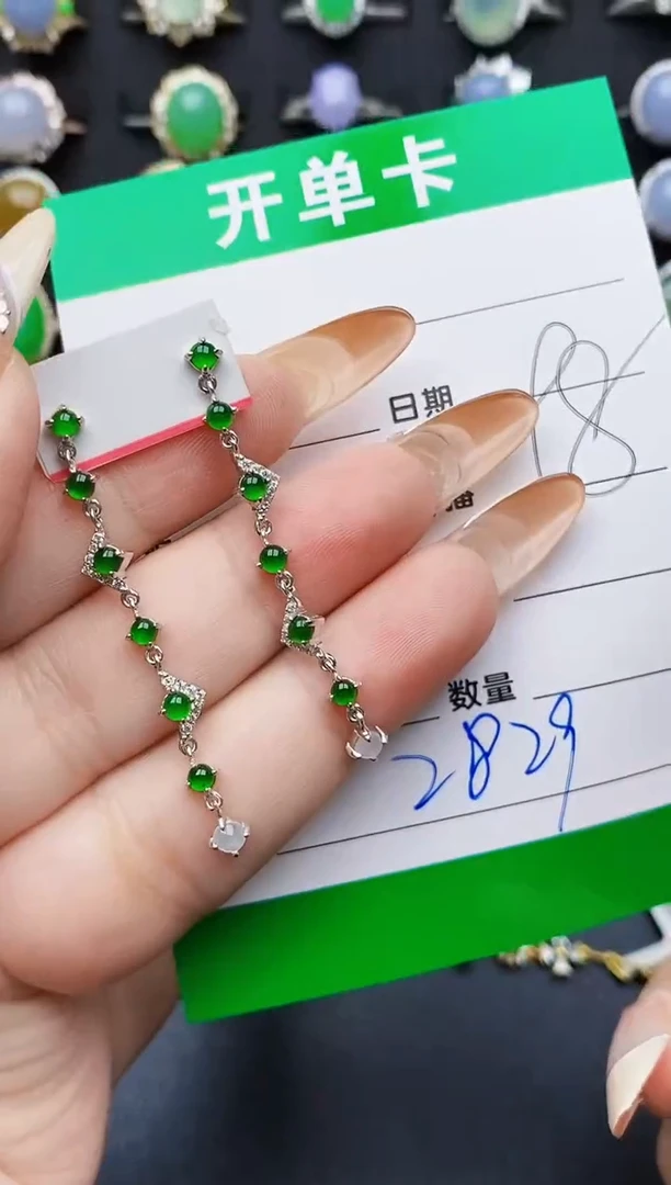 翡翠戒指银S925镶嵌2829