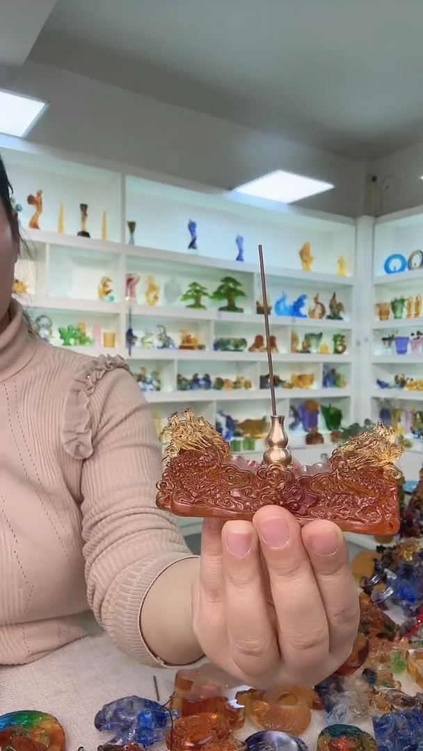 手工艺品琉璃龙香插
