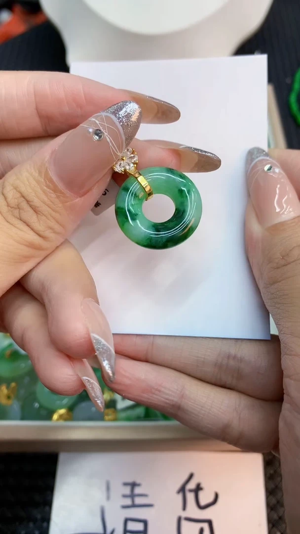 翡翠银S925镶嵌吊坠(不含链)1