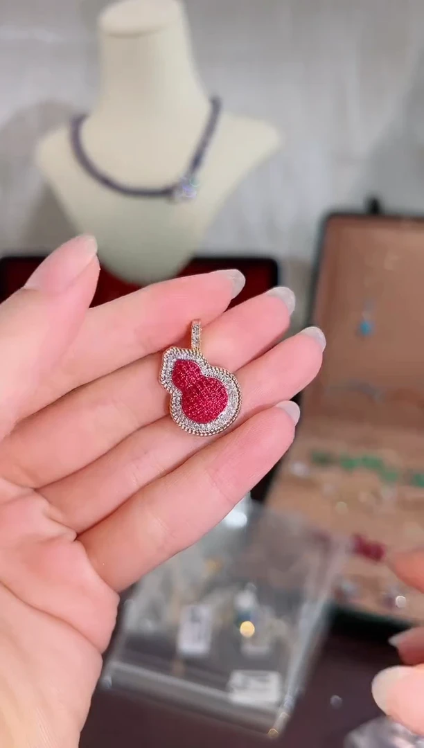 18K金镶嵌颈饰红宝石BN16943#-W+Y#33