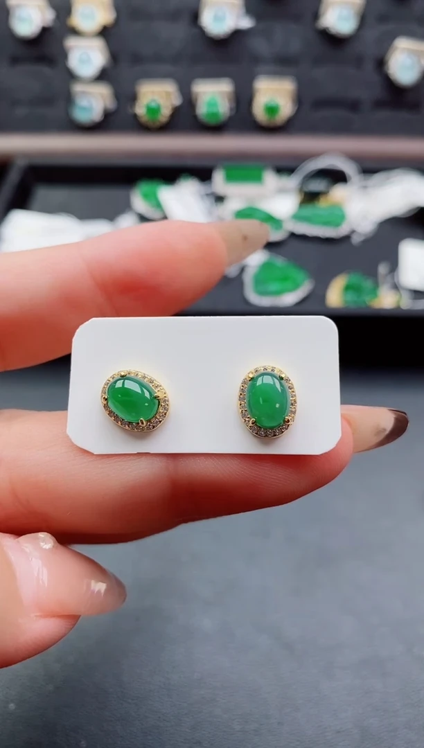 银S925镶嵌戒指翡翠1