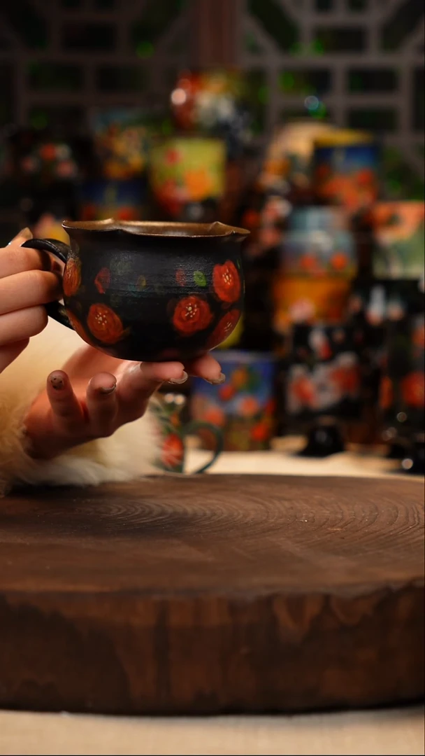 油画   釉下彩  杯子