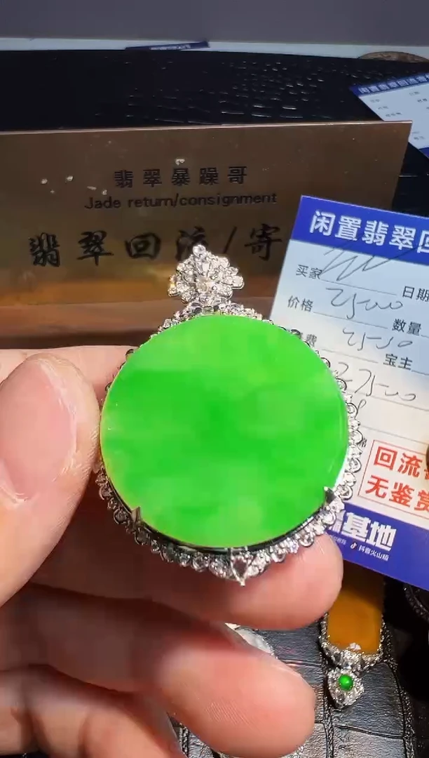 【闪购商品】翡翠颈饰18K金镶嵌翡翠回流