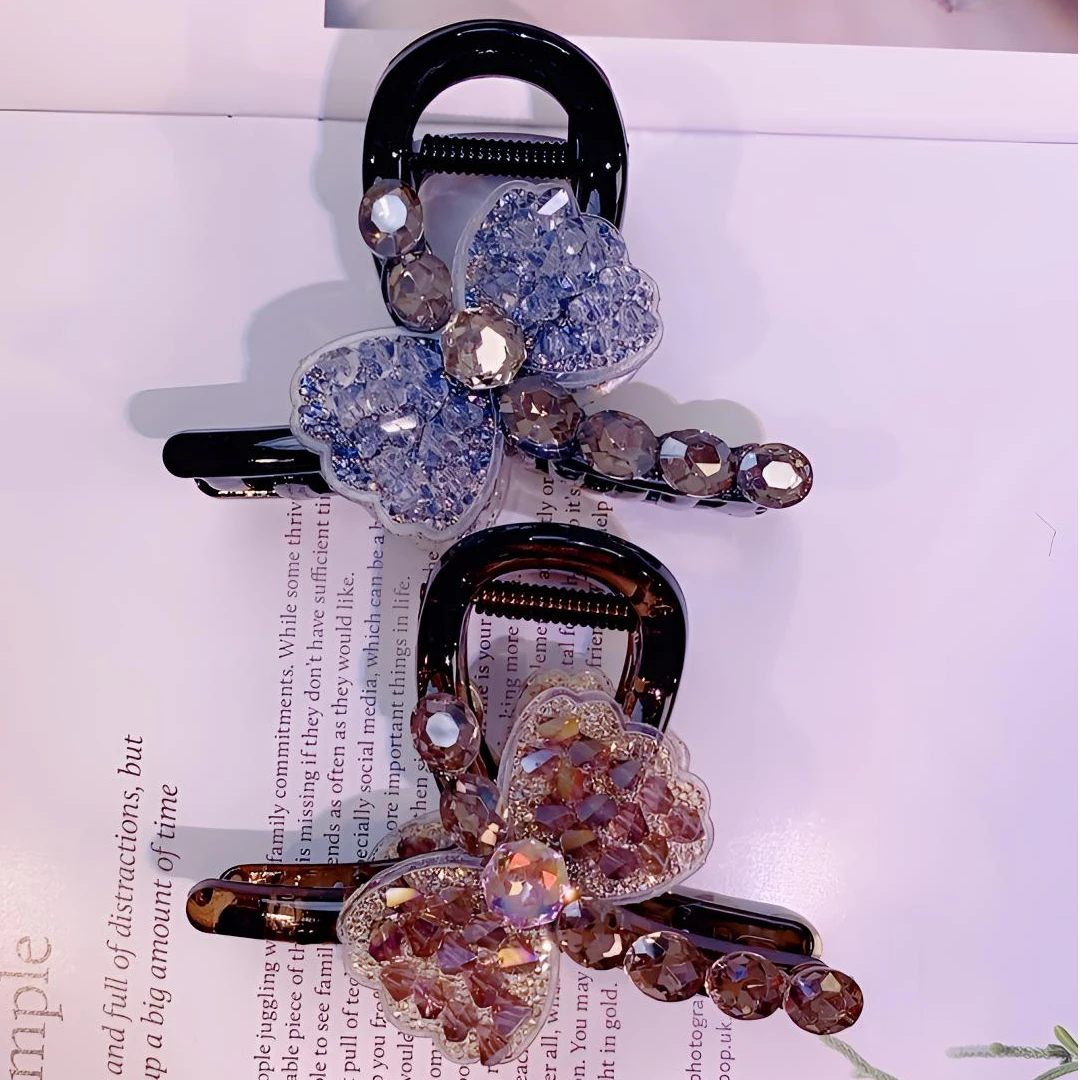 新款2025精致发夹气质网红轻奢时尚发卡双面韩版满钻优雅简约