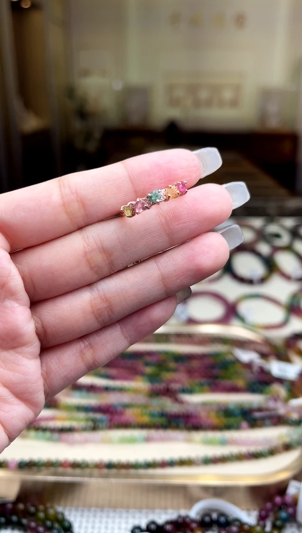 【闪购商品】碧玺/银S925镶嵌碧玺戒指多样性发货