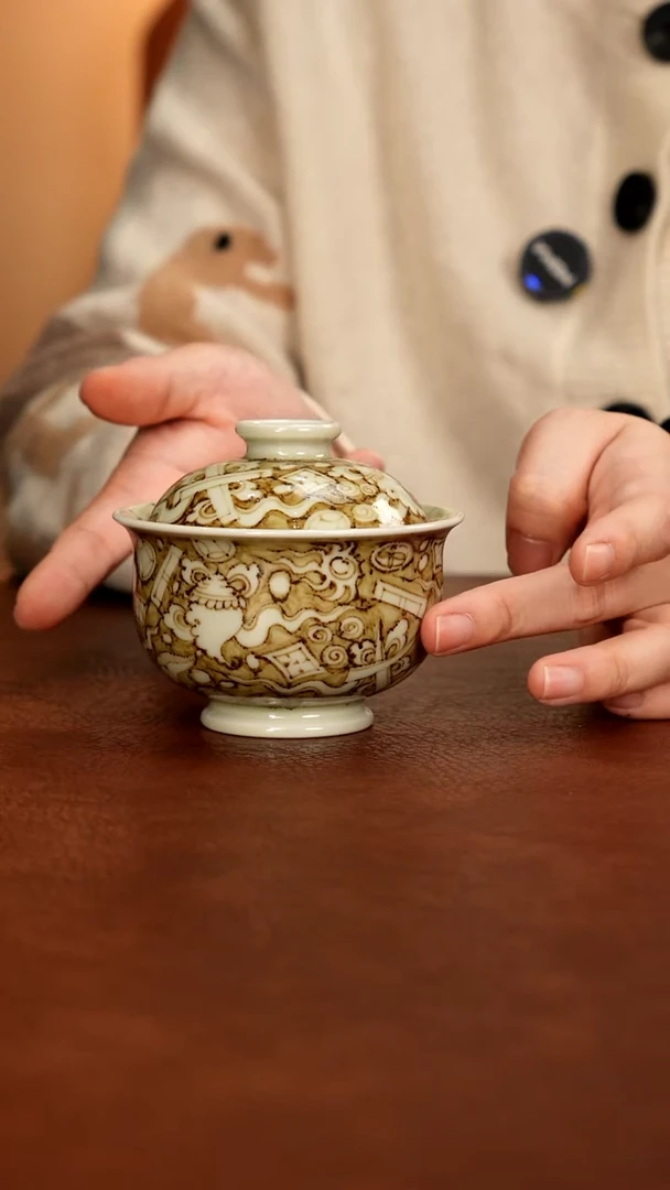 景德镇瓷器，青花瓷手绘茶具~