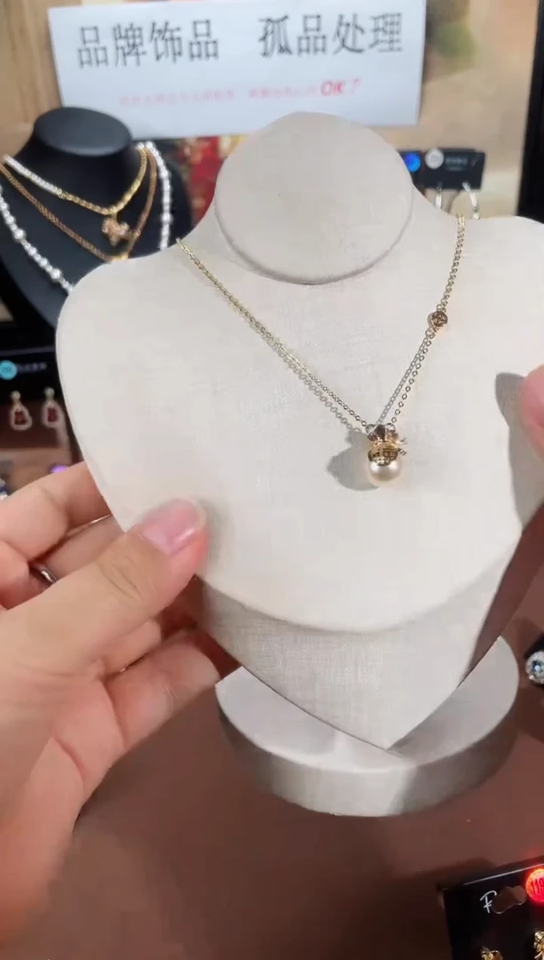 合金925银锆石项链7532