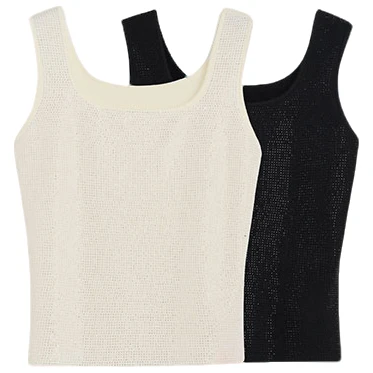 秋夏新款时尚潮流重工烫钻显瘦百搭修身背心无袖上衣OK0732