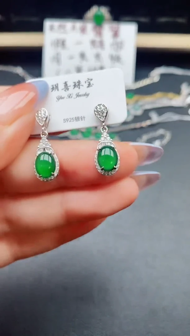 翡翠戒指银S925镶嵌321321
