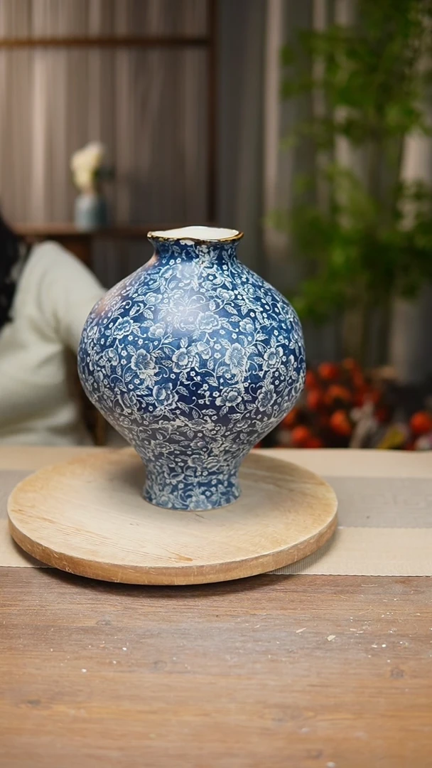 【闪购商品】陶瓷   花器青花瓷芙蓉花灯笼