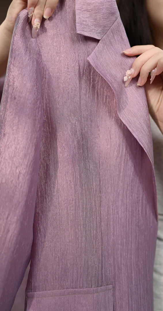 MR-【紫雾轻纱】25夏季新款透气舒适清凉丝绸感简约大气外套