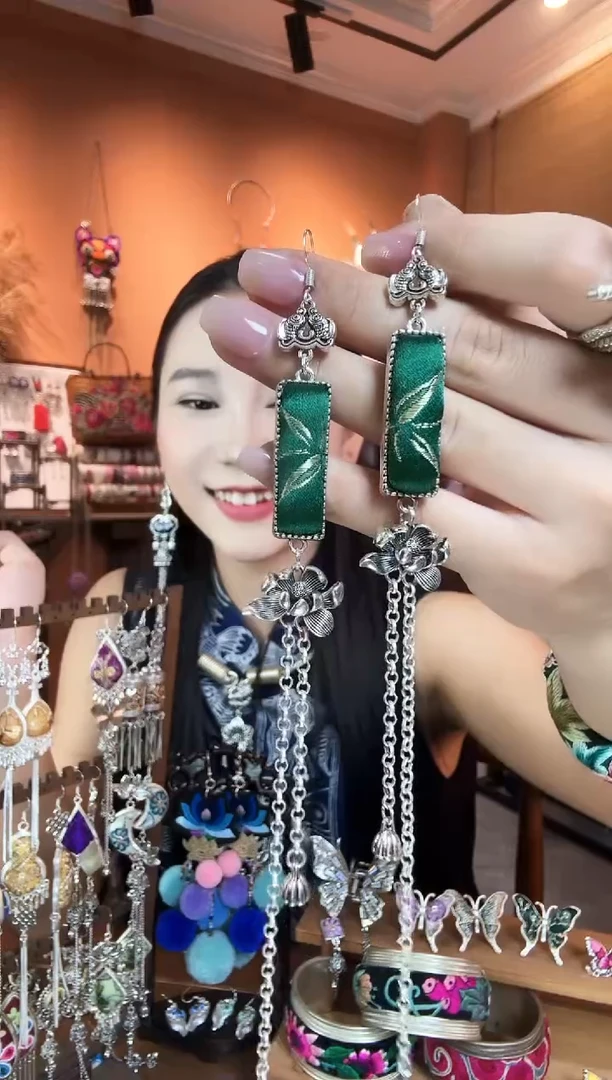 刺绣纯手工民族风耳环
