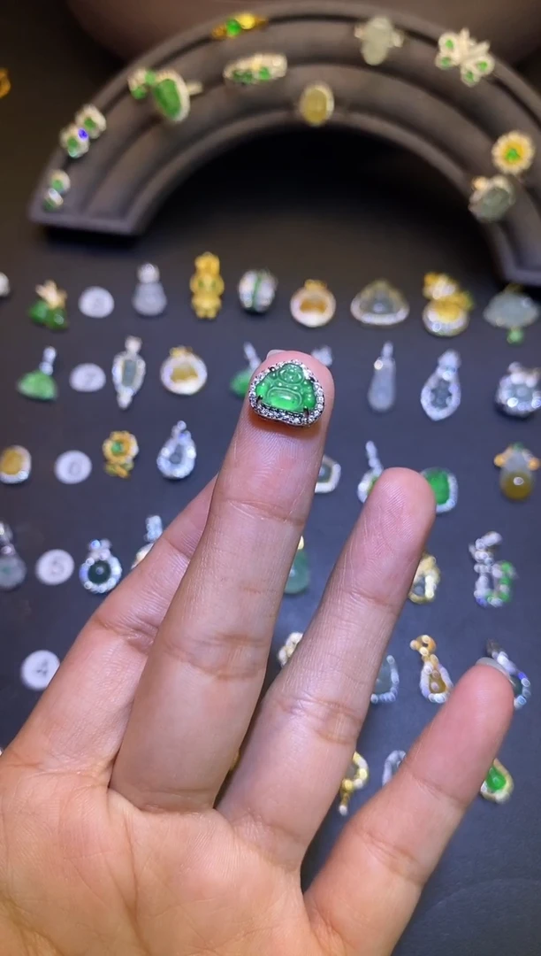 吊坠(不含链)银S925镶嵌翡翠1