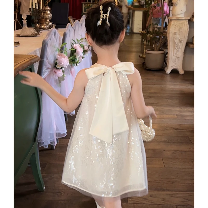 【现货】米米哈罗女童小香风连衣裙儿童吊带裙挂脖公主裙 GM23089