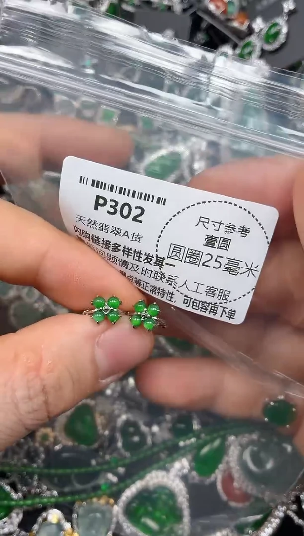 颈饰未镶嵌翡翠P302耳扣