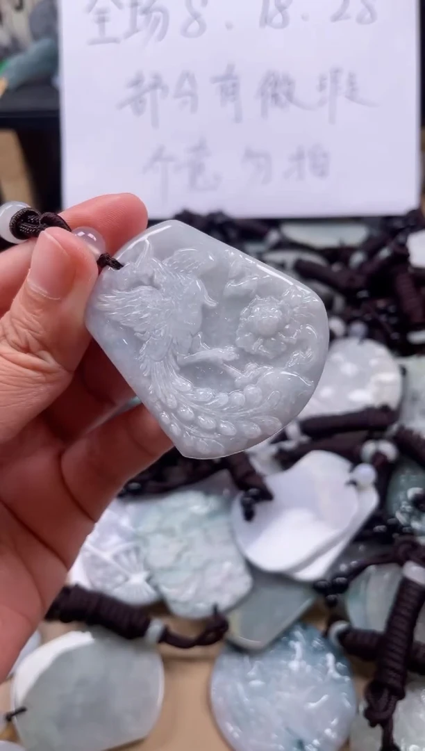 【闪购商品】翡翠颈饰未镶嵌天然缅甸A货翡翠有瑕疵571