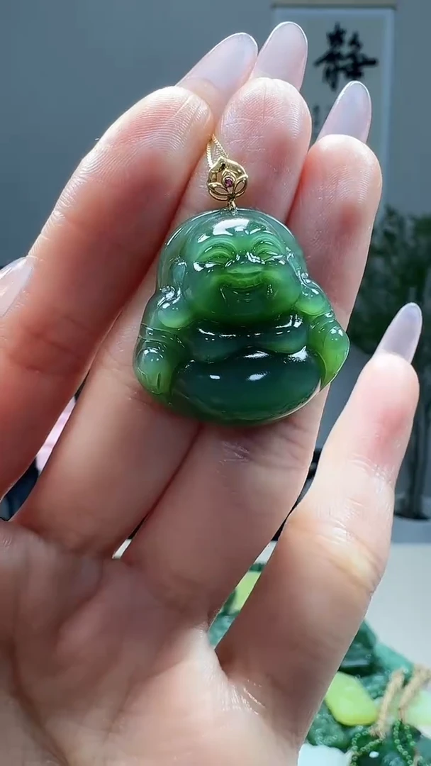 吊坠(不含链)18K金镶嵌和田玉1