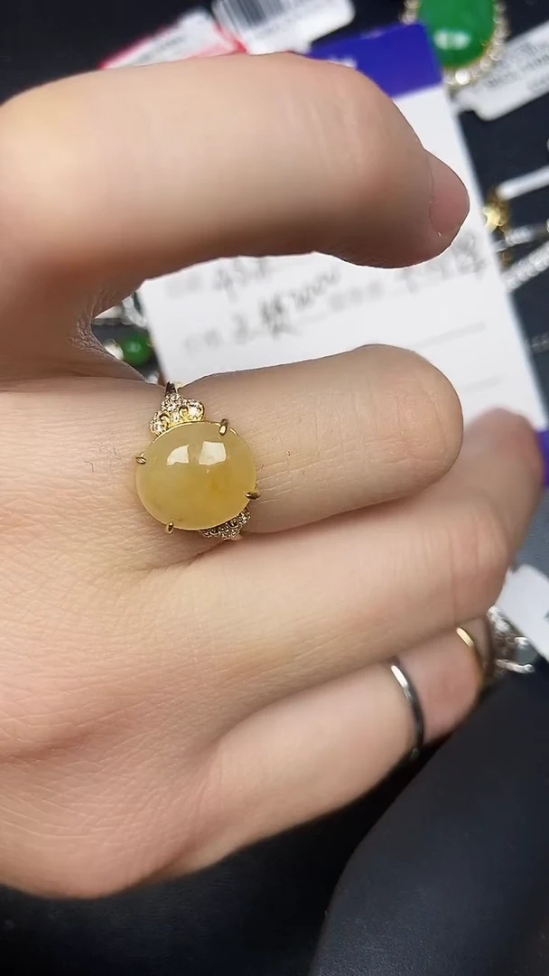 银S925镶嵌戒指翡翠1200