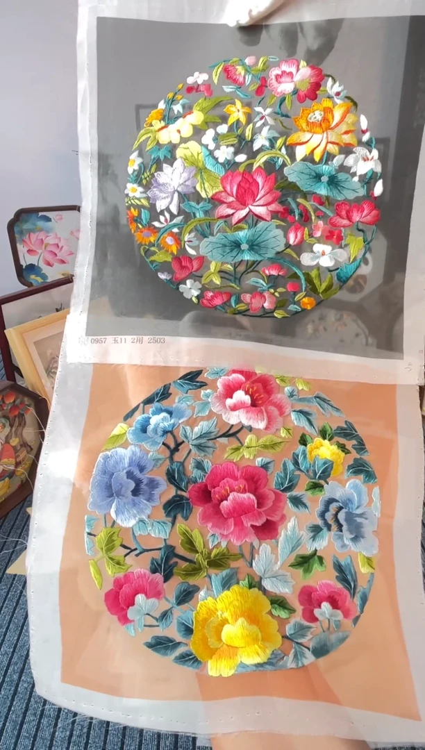 织绣蓝*子纯手工苏绣双面绣苏绣