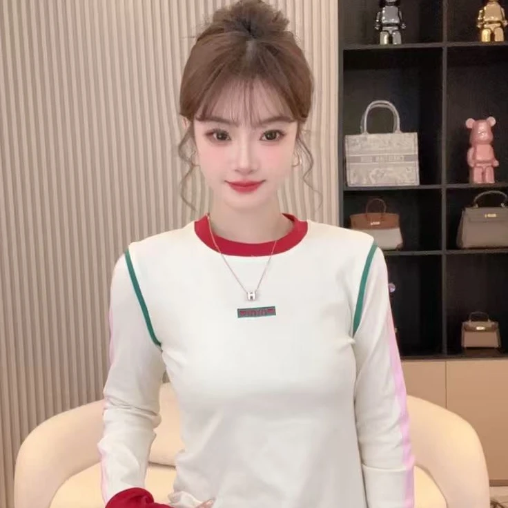 珊珊SOYFSD-2024年新款上衣长袖T恤气质显瘦圆领C173