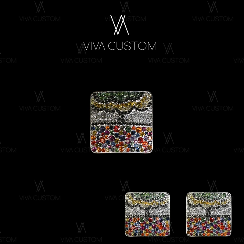 铜合金合成锆石耳饰 (致敬经典系列)高级炫彩浮光套装