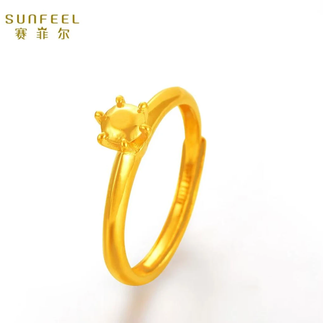 【赛菲尔礼物推荐】999.9黄金钻艺术精致典雅戒指闪耀送礼佳选