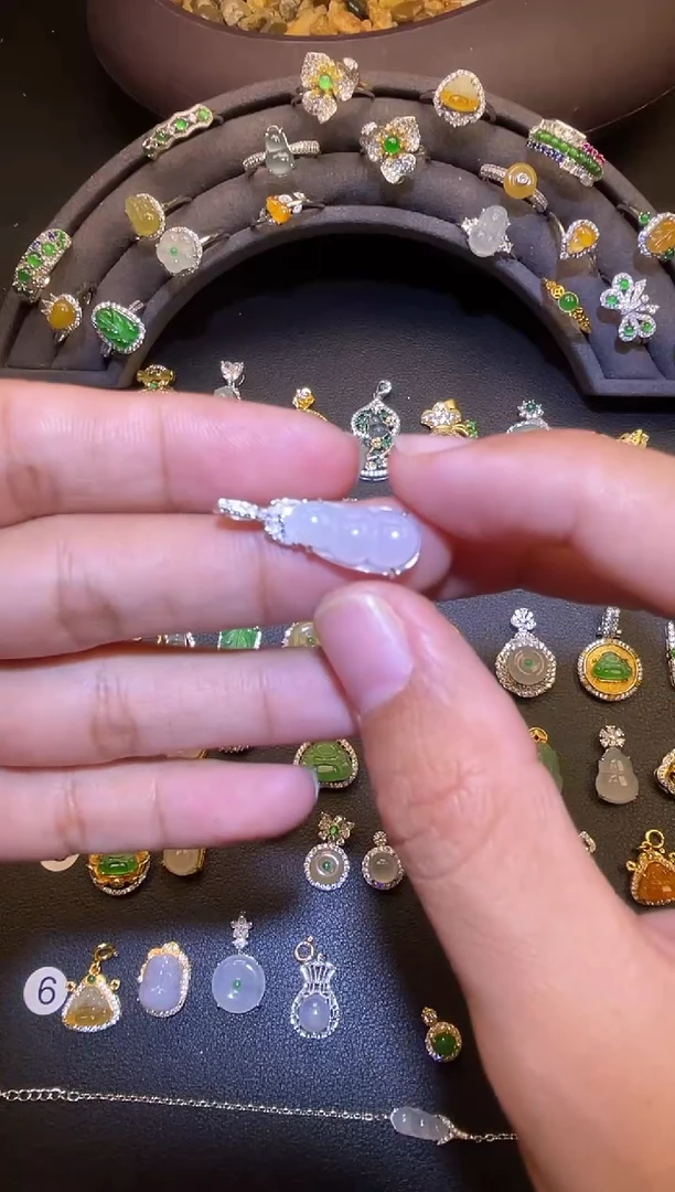 吊坠(不含链)银S925镶嵌翡翠1