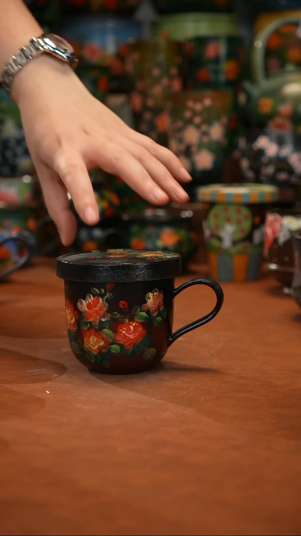 紫砂油画   釉下彩   杯子