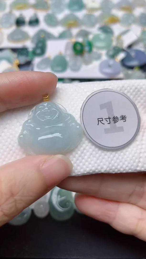 颈饰18K金镶嵌翡翠天然缅甸A货翡翠