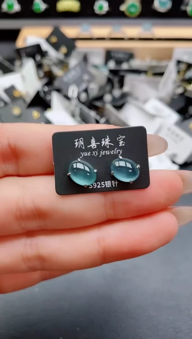 银S925镶嵌戒指翡翠1