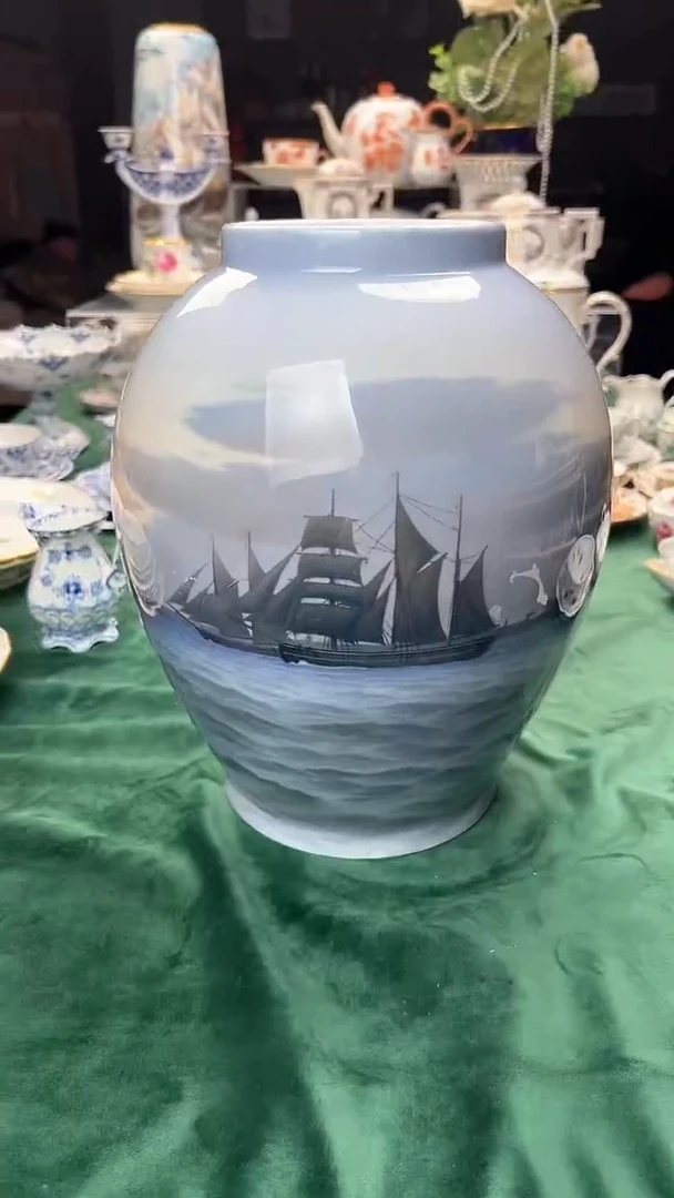 【闪购商品】瓷片哥本哈根大号帆船花瓶