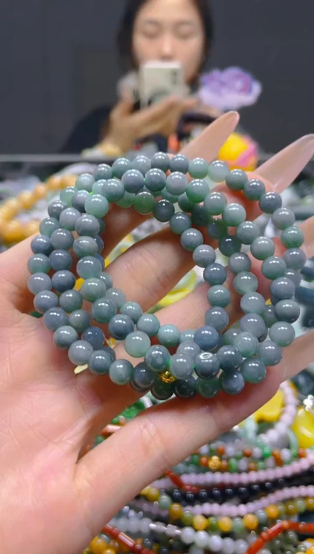 翡翠未镶嵌颈饰5MM/E/翡翠A货，一件也是批发价