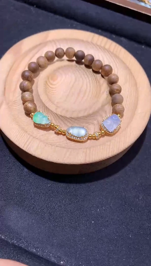 银S925镶嵌手串翡翠手串
