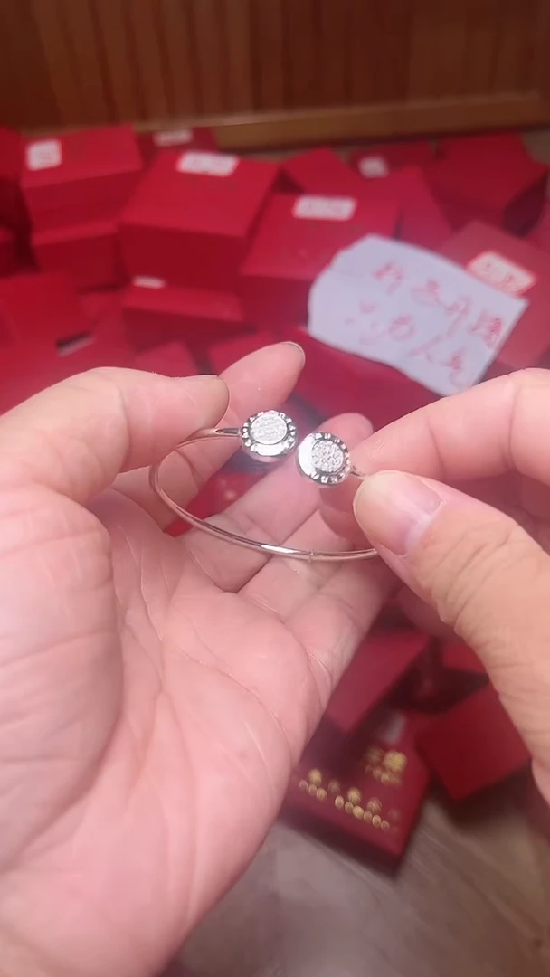 珐琅足银A117足银手镯