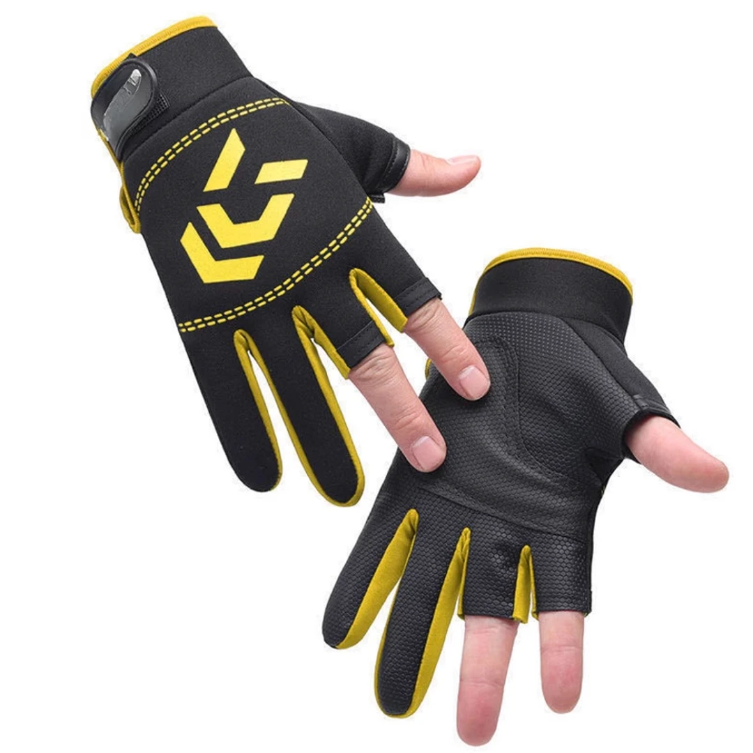 春季钓鱼手套男垂钓专用户外防刺防水防晒保暖露三指防扎鱼具用品