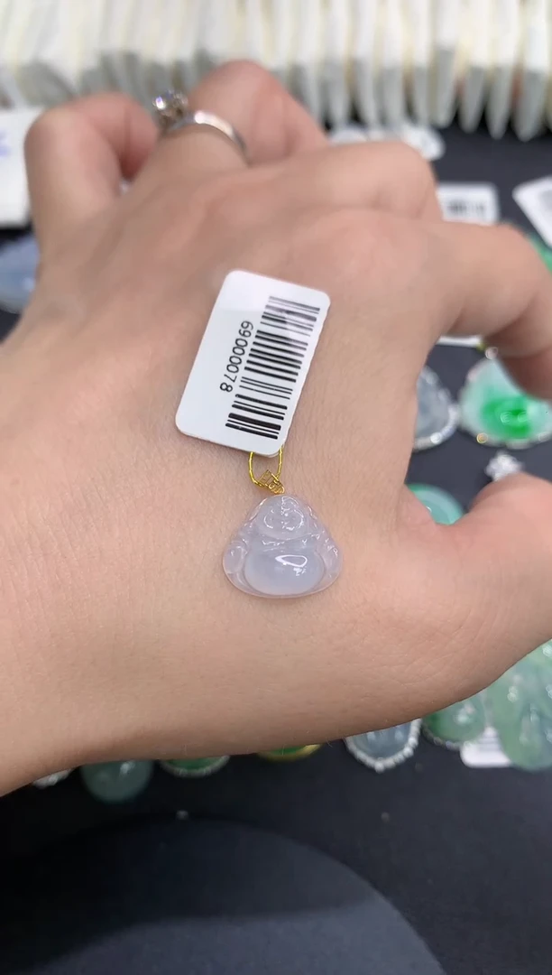 吊坠(不含链)18K金镶嵌翡翠11
