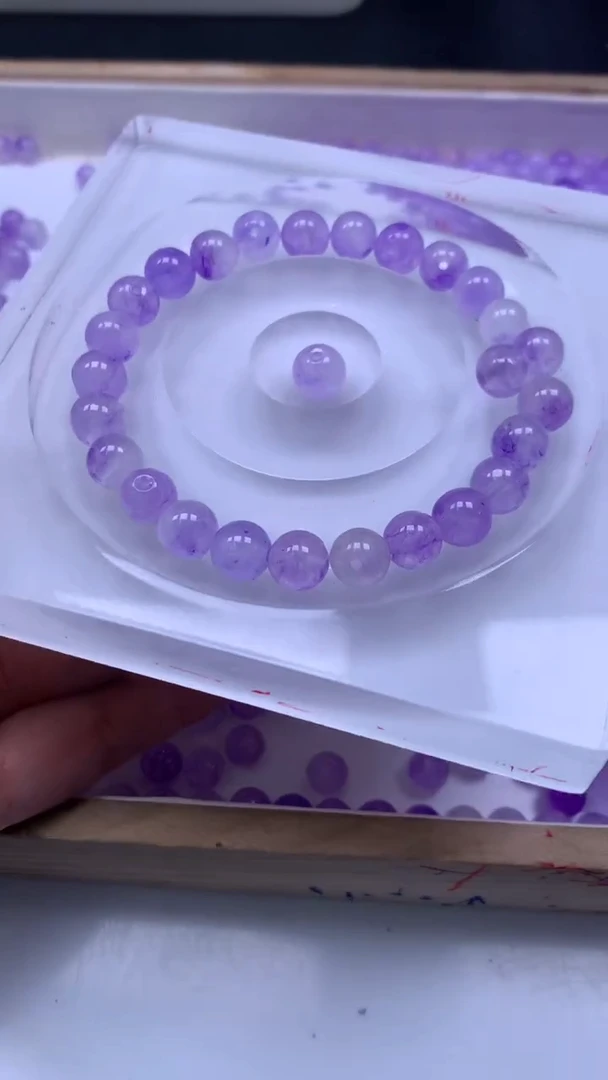 未镶嵌散珠碧玺A1565 冰紫碧玺8mm25个8元