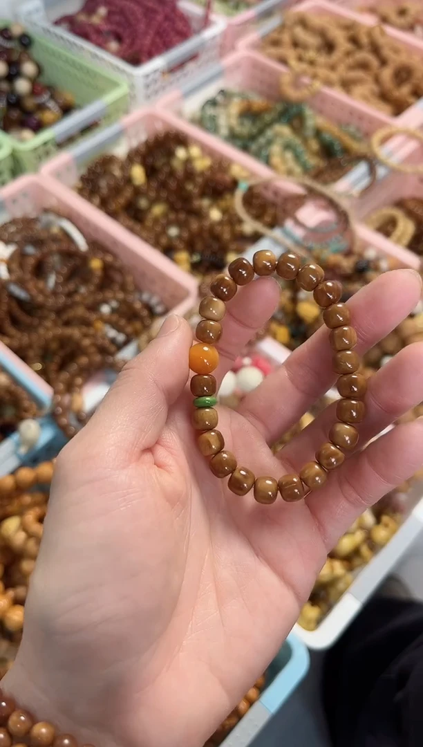 【闪购商品】石英质玉（黄龙玉）手串未镶嵌库克老型搭配黄龙玉 8mm