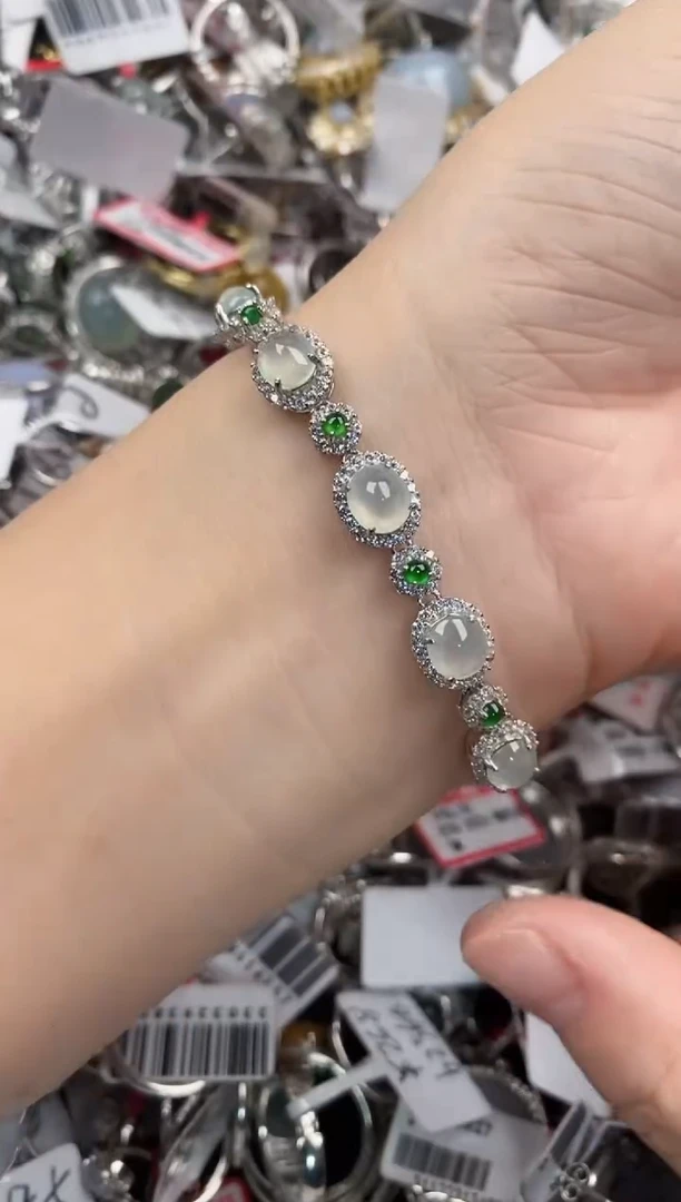 银S925镶嵌戒指翡翠555-----2