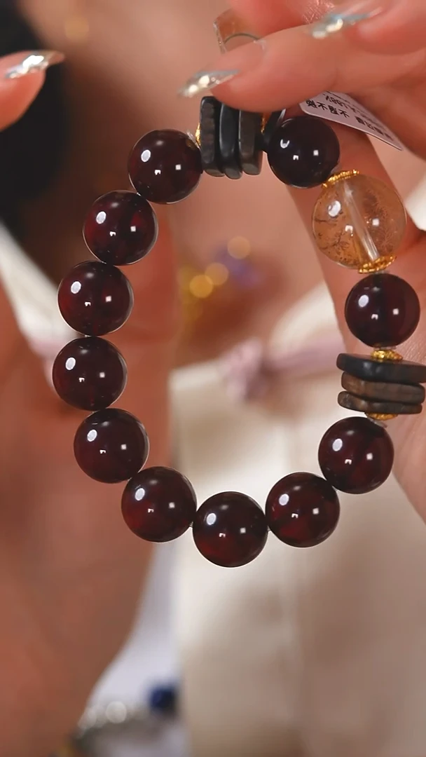 手串血珀未镶嵌F565 小树胶花  血珀手串