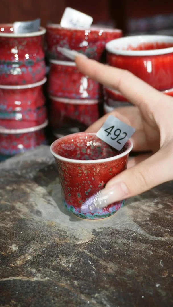 摆件陶精品窑变钧瓷茶器