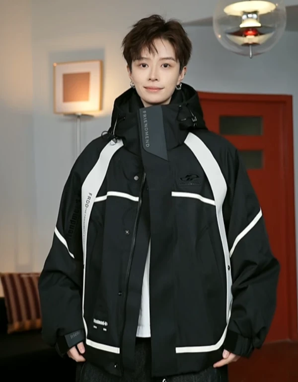 冬季新款男女同款白鸭绒潮流百搭时尚保暖羽绒服连帽外套-25623