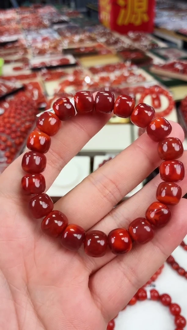 南红玛瑙瓦西老型多圈8+未镶嵌弗*一个/条