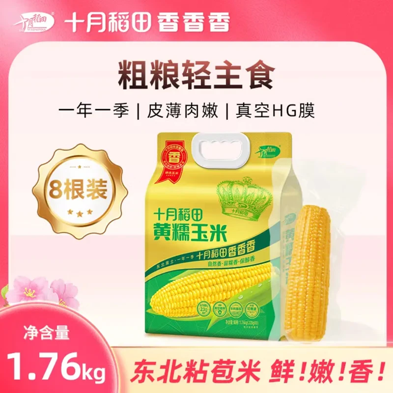 【2025新玉米】粗粮轻食 十月稻田黄糯玉米甜糯东北粘苞米220g*8根