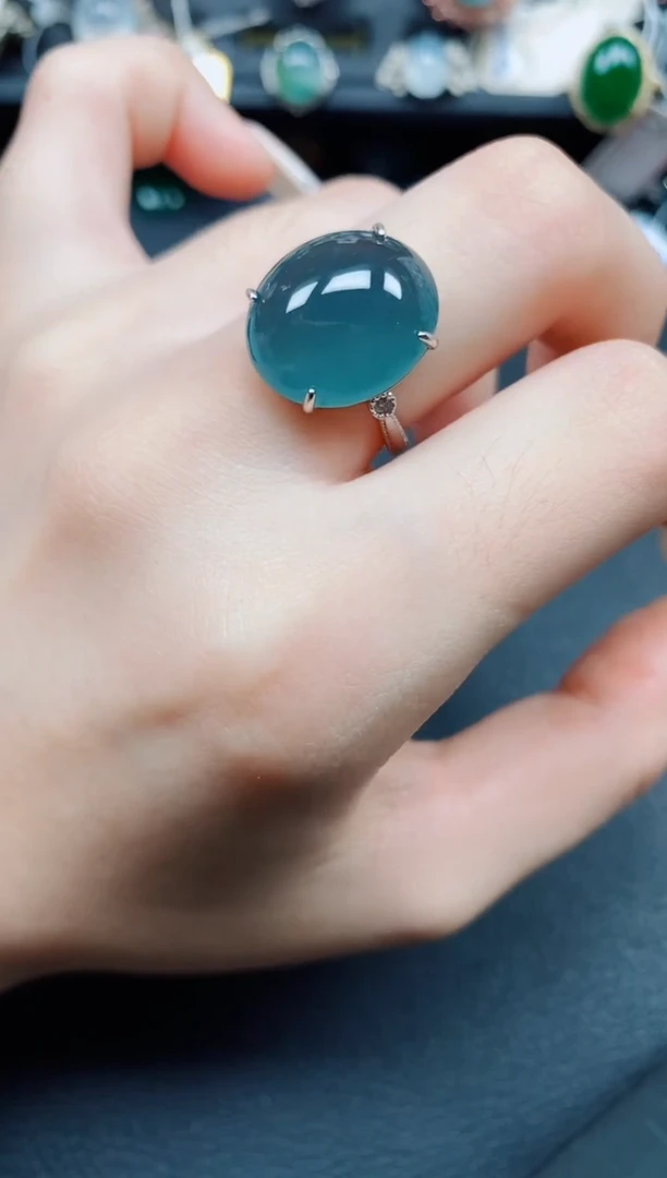银S925镶嵌戒指翡翠翡翠