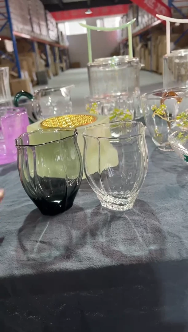 玻璃手工艺品孤品主人杯一黑一白