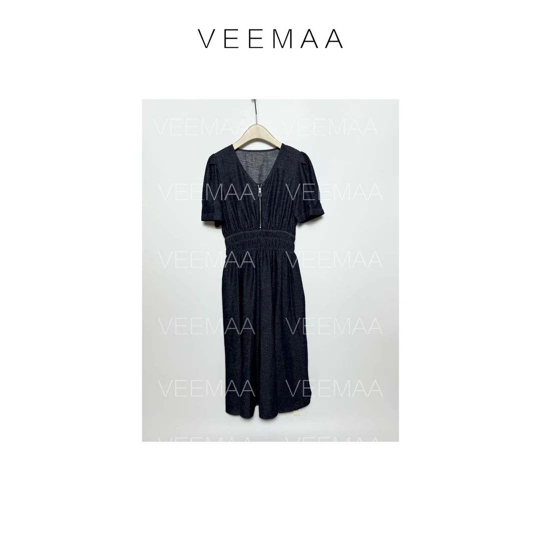 【Veemaa】海盐 定制款显瘦牛仔连衣裙