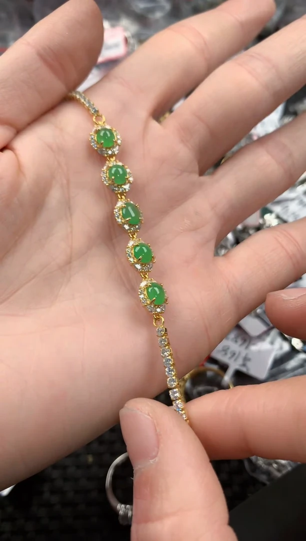 银S925镶嵌戒指翡翠222---10